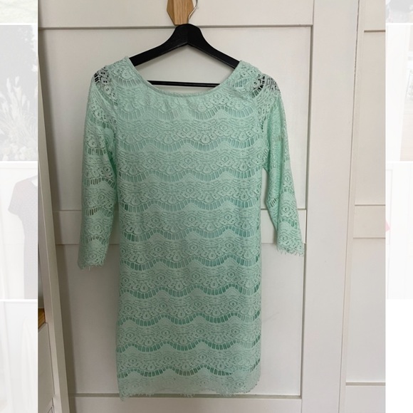 PRIMARK Mint Lace Dress with 3/4 sleeves, size UK10 - Picture 1 of 2